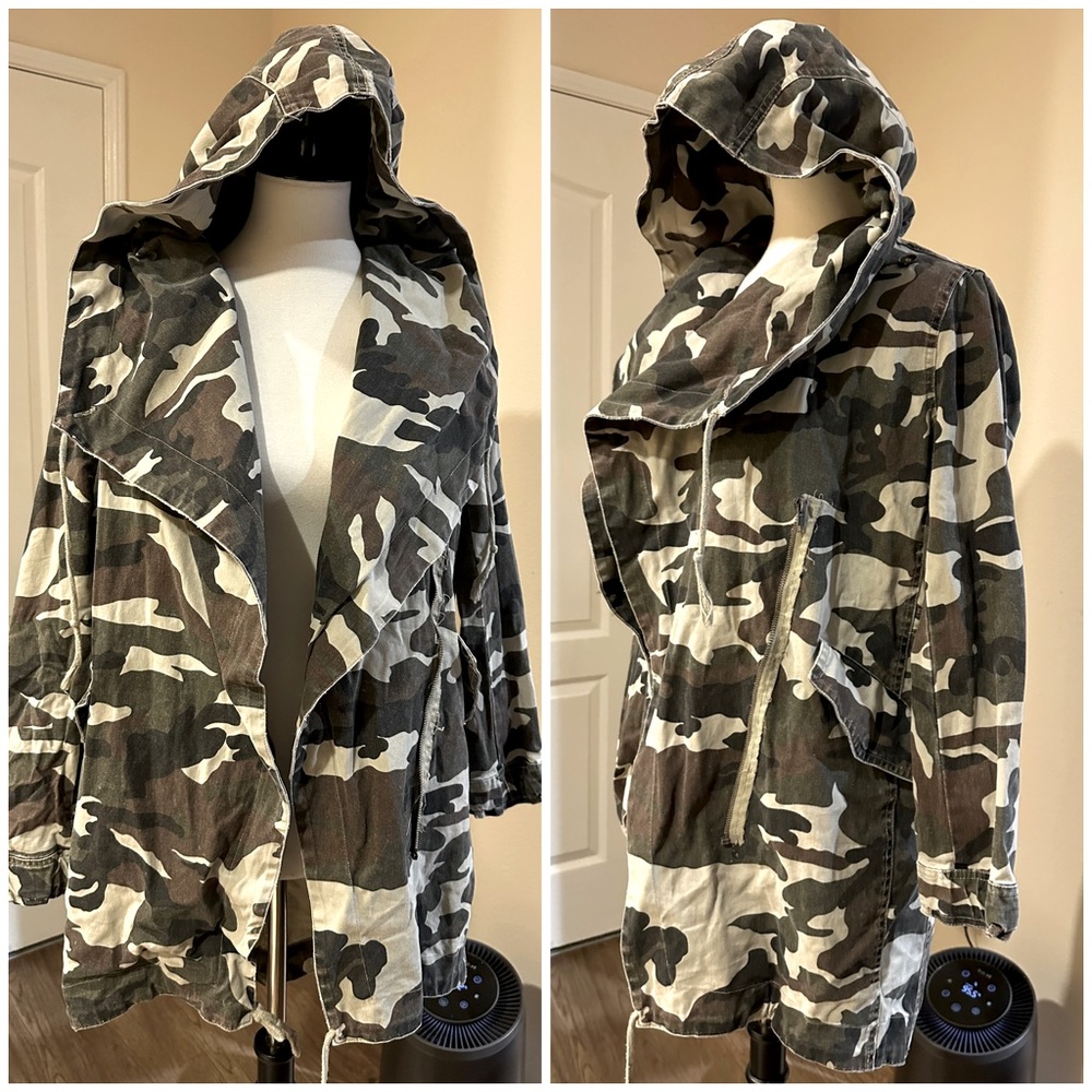 Army Military Jeans Jacket Hoodie